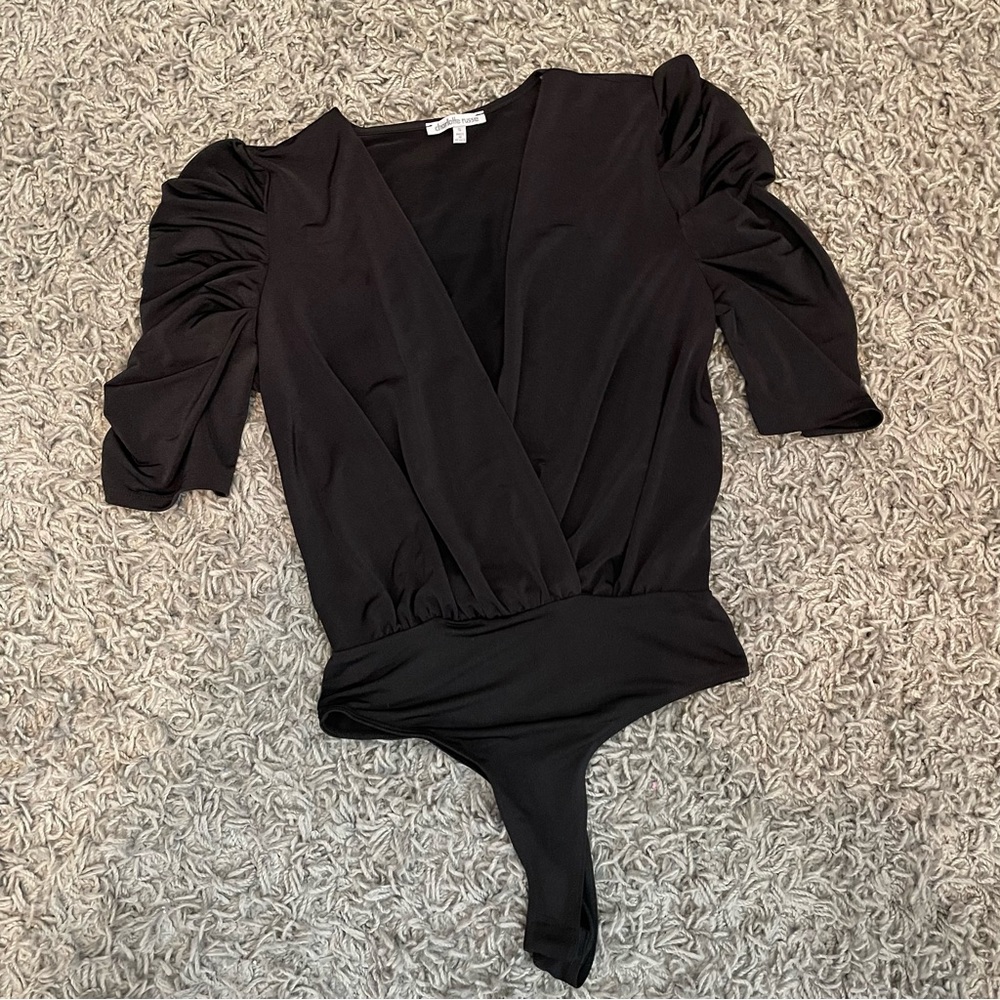 (4/$20) Charlotte Russe Faux Wrap V Neck Body Suit